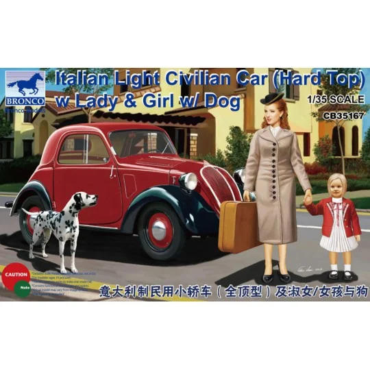 Italian Light Civilian Car (Hard Top) w/Lady & Girl, 1/35 - Bronco ...