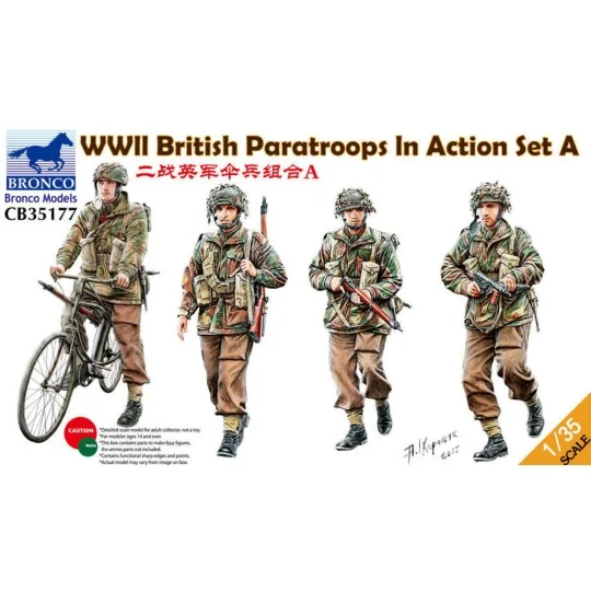 WWII British Paratroops In Action Set A, 1/35 - Bronco Models CB35177