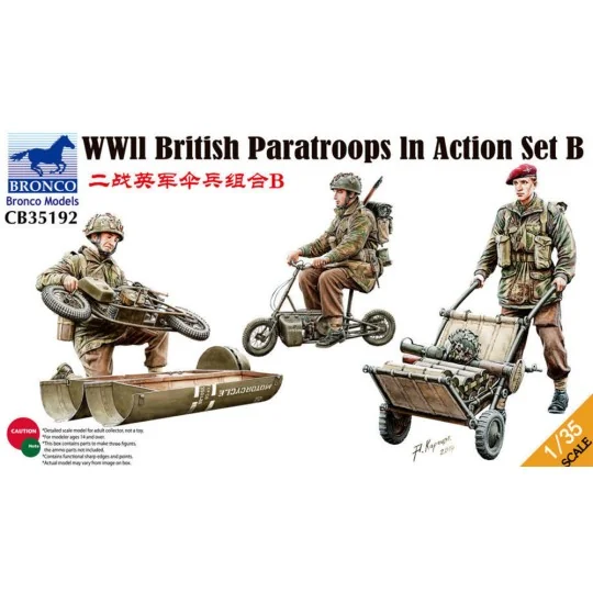 WWII British Parattroops In Action Set B, 1/35 - Bronco Models CB35192 WWII British Parattroops In Action Set B, 1/35 - Bronco Models CB35192