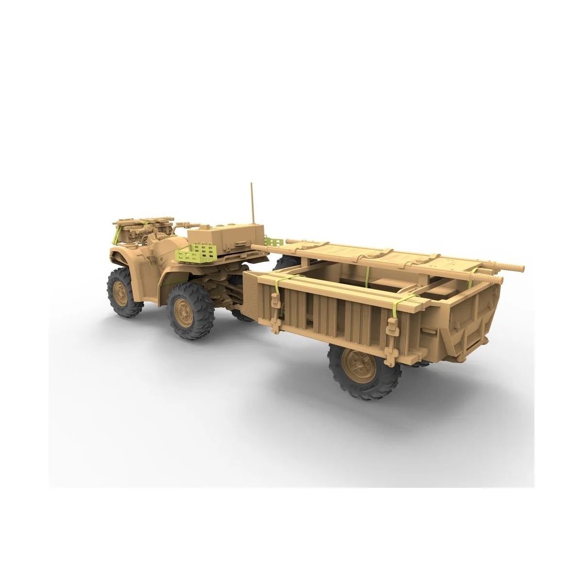 British Army ATV Quad Bike and Trailer w/Soldier, 1/35 - Bronco Mod...