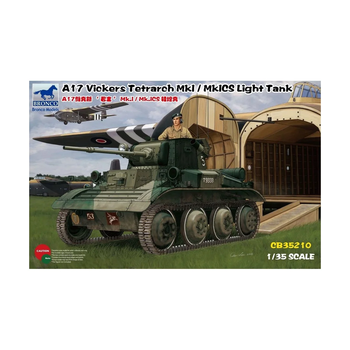 A17 Vickers Tetrarch MkI/MkICS LightTank, 1/35 - Bronco Models CB35210 A17 Vickers Tetrarch MkI/MkICS LightTank, 1/35 - Bronco Models CB35210