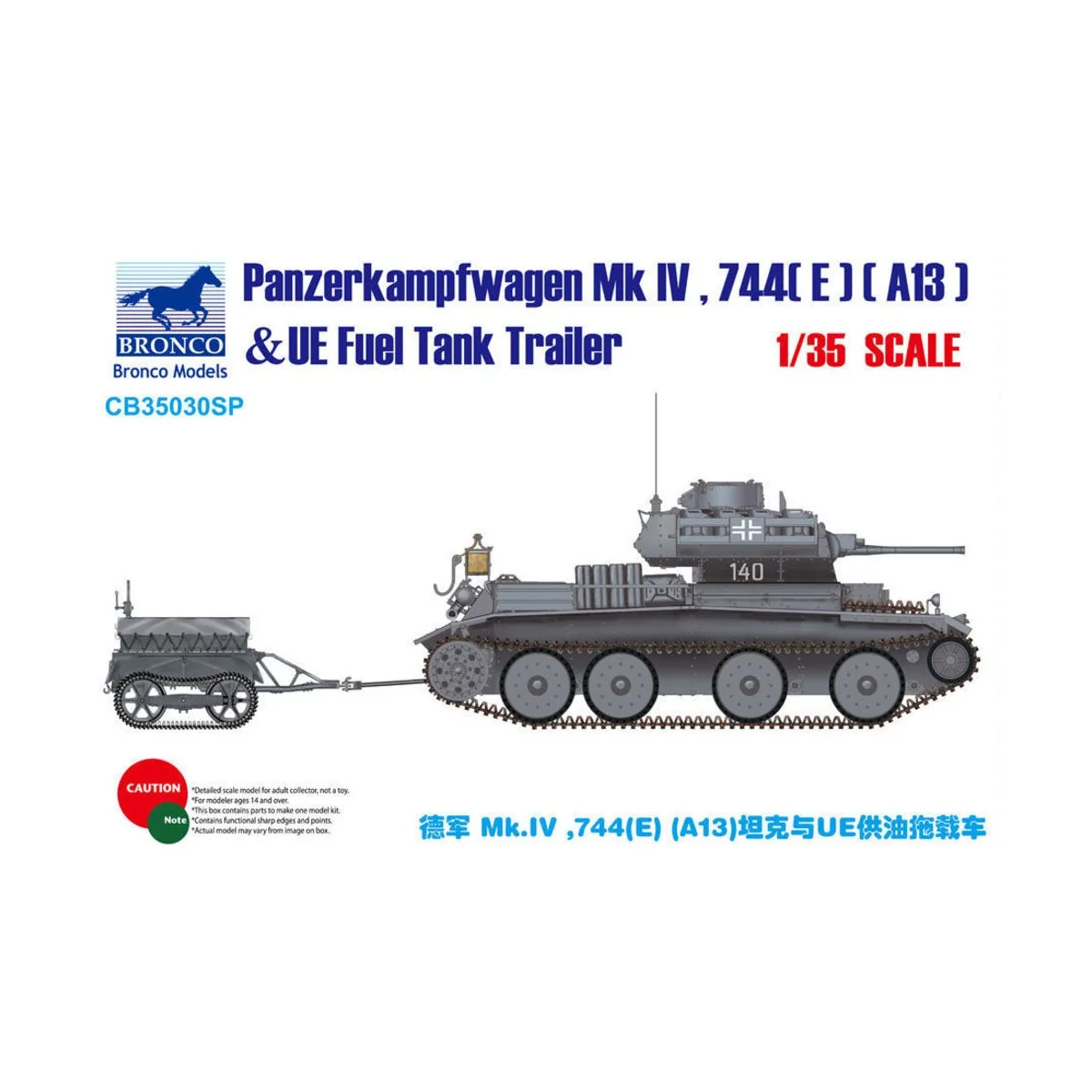Panzerkampfwagen Mk.IV,744(E)(A13)& UE Trailer - Bronco Models CB35...