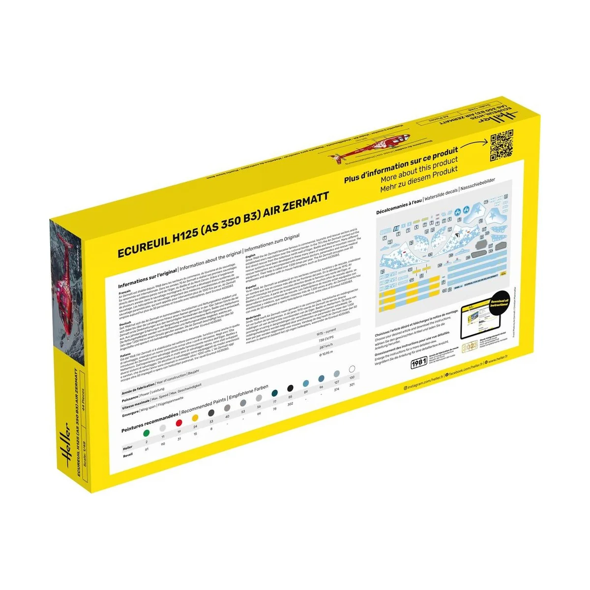 STARTER KIT Ecureuil H125 (AS 350 B3) Air Zermatt - Heller 56490