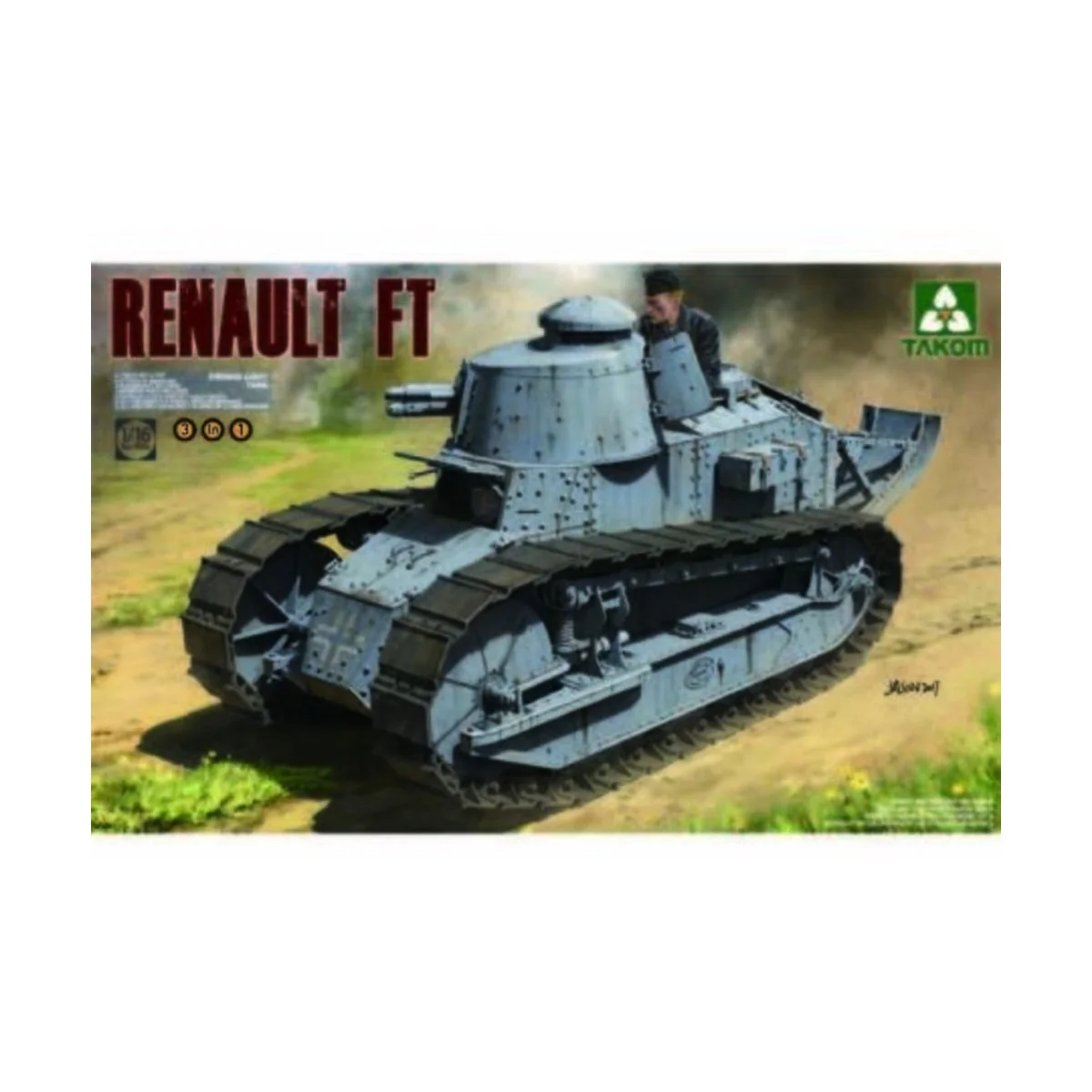 French Light Tank Renault Ft-17 3in1, 1/16 - Takom TAK1004