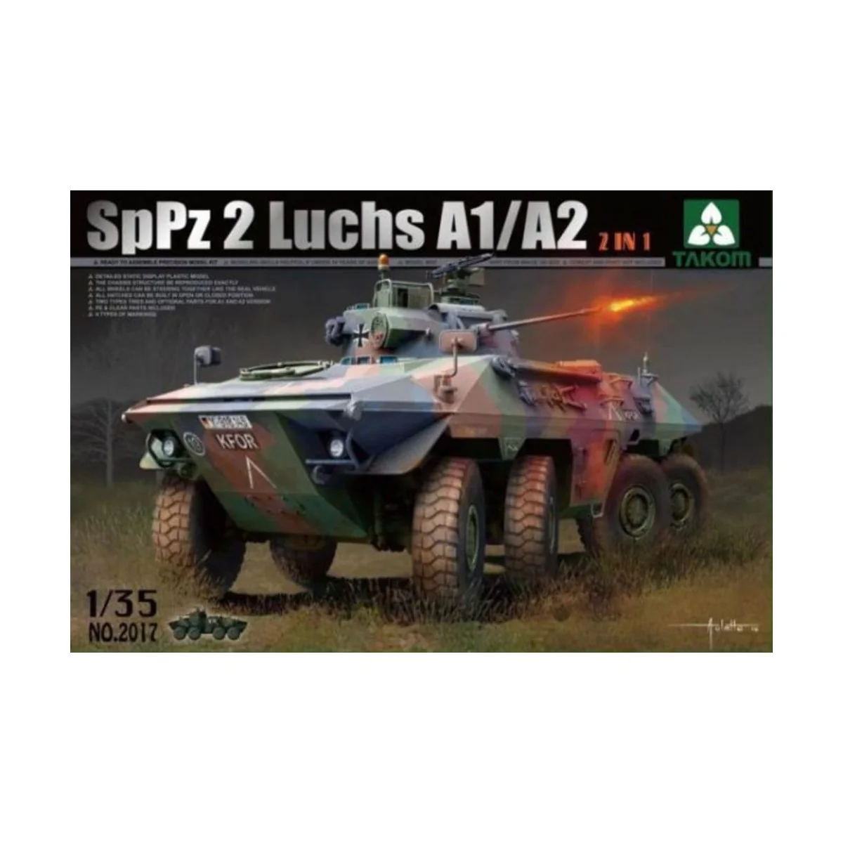 Bundeswehr SpPz 2 Luchs A1/A2 2 in 1, 1/35 - Takom TAK2017 Bundeswehr SpPz 2 Luchs A1/A2 2 in 1, 1/35 - Takom TAK2017