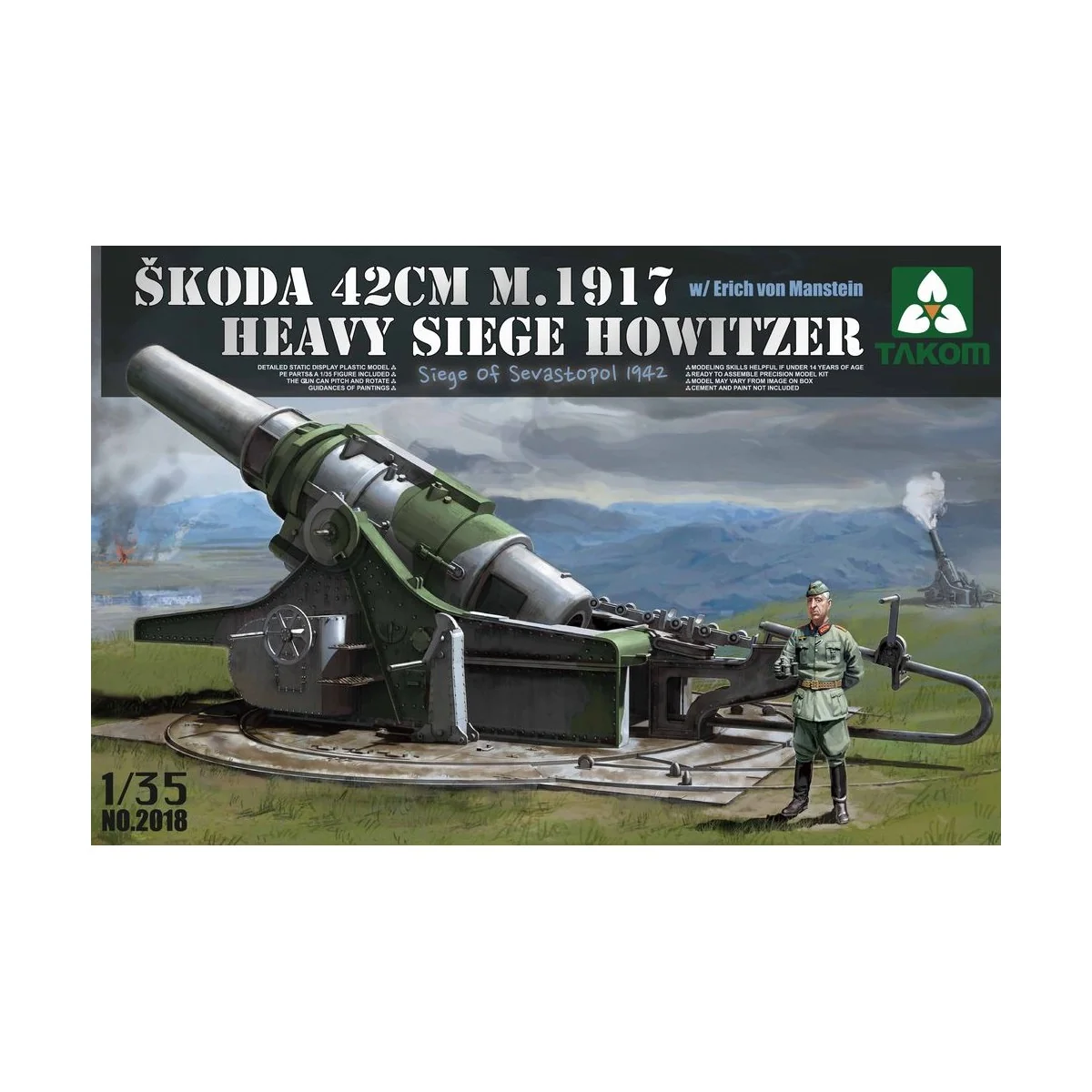 Skoda42cm M.1917 Heavy Siege Howitzer with E. von Manstein, 1/35 - ...