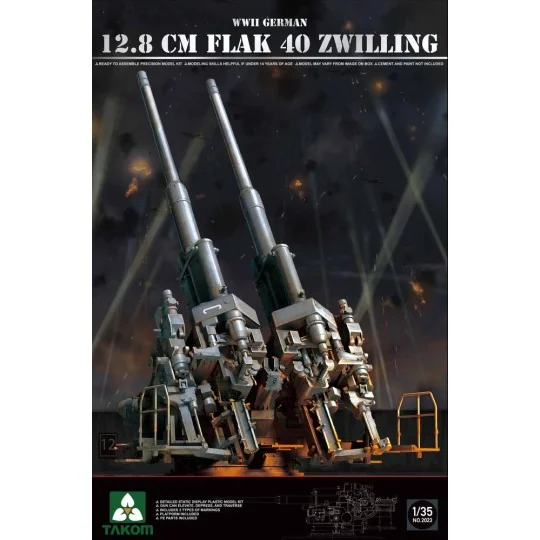 WWII German 12.8 cm FlaK 40 Zwilling - Takom TAK2023