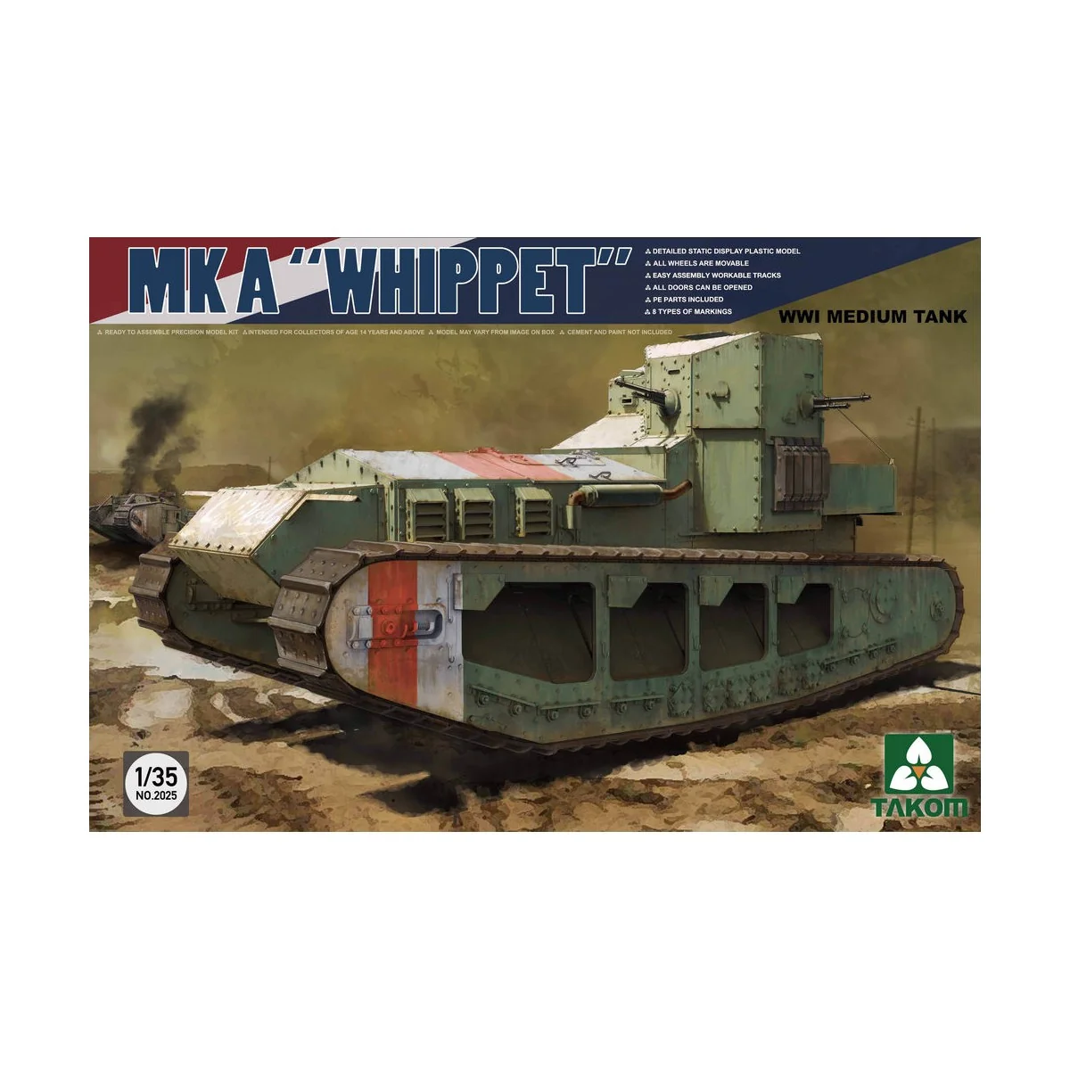MK A "Whippet" WWI Medium Tank, 1/35 - Takom TAK2025 MK A "Whippet" WWI Medium Tank, 1/35 - Takom TAK2025