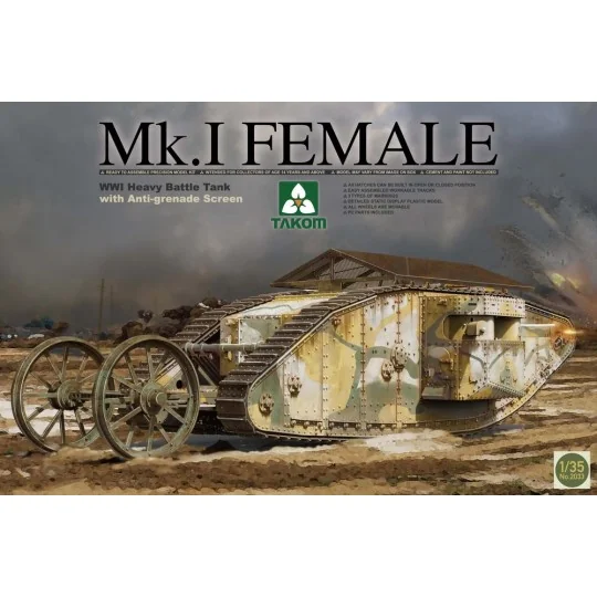 WWI Heavy Battle Tank Mk.I female with anti grenade screen, 1/35 - ... WWI Heavy Battle Tank Mk.I female with anti grenade screen, 1/35 - ...