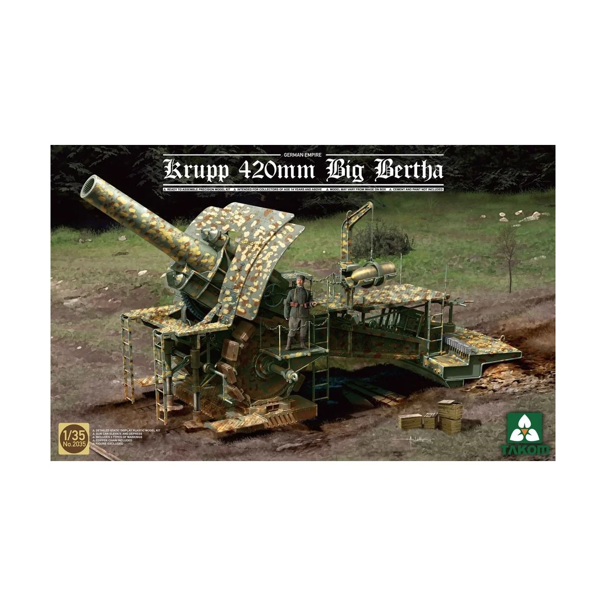 German Empire 420mm Big Bertha Siege Howitzer - Takom TAK2035