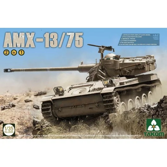 IDF Light Tank AMX-13/75 2in1, 1/35 - Takom TAK2036 IDF Light Tank AMX-13/75 2in1, 1/35 - Takom TAK2036