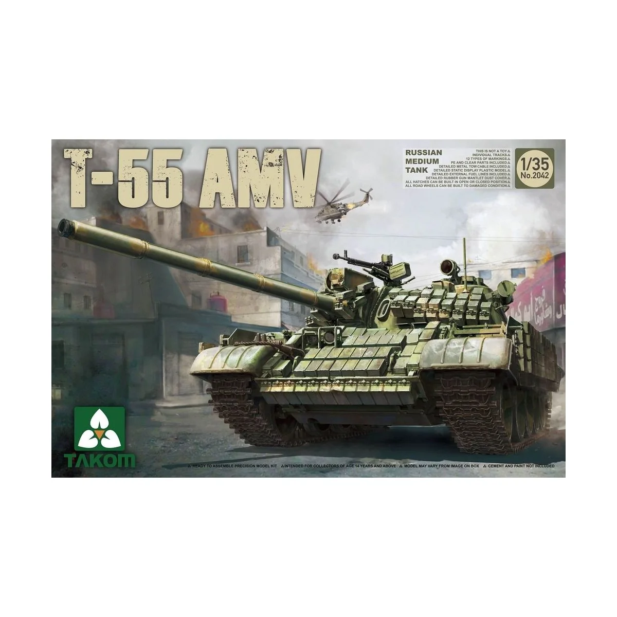 Russina Medium Tank T-55AMV, 1/35 - Takom TAK2042 Russina Medium Tank T-55AMV, 1/35 - Takom TAK2042