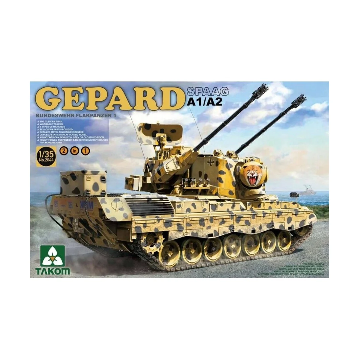 Bundeswehr Flakpanzer 1 Gepard SPAAG A1/ /A2 2in1, 1/35 - Takom TAK... Bundeswehr Flakpanzer 1 Gepard SPAAG A1/ /A2 2in1, 1/35 - Takom TAK...