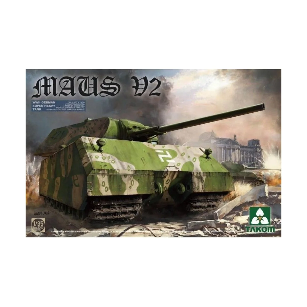 WWII German Super Heavy Tank Maus V2, 1/35 - Takom TAK2050 WWII German Super Heavy Tank Maus V2, 1/35 - Takom TAK2050