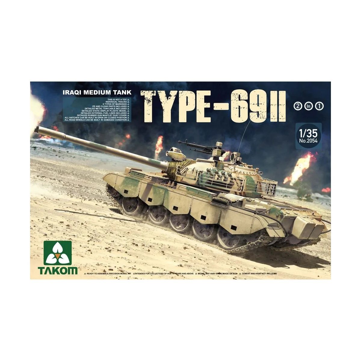 Iraqi Medium Tank Type-69 II 2 in 1, 1/35 - Takom TAK2054