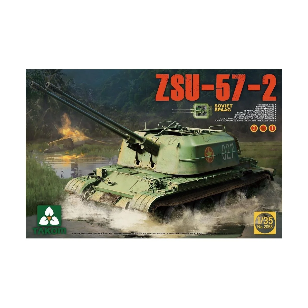 Soviet SPAAG ZSU-57-2 2 in 1, 1/35 - Takom TAK2058