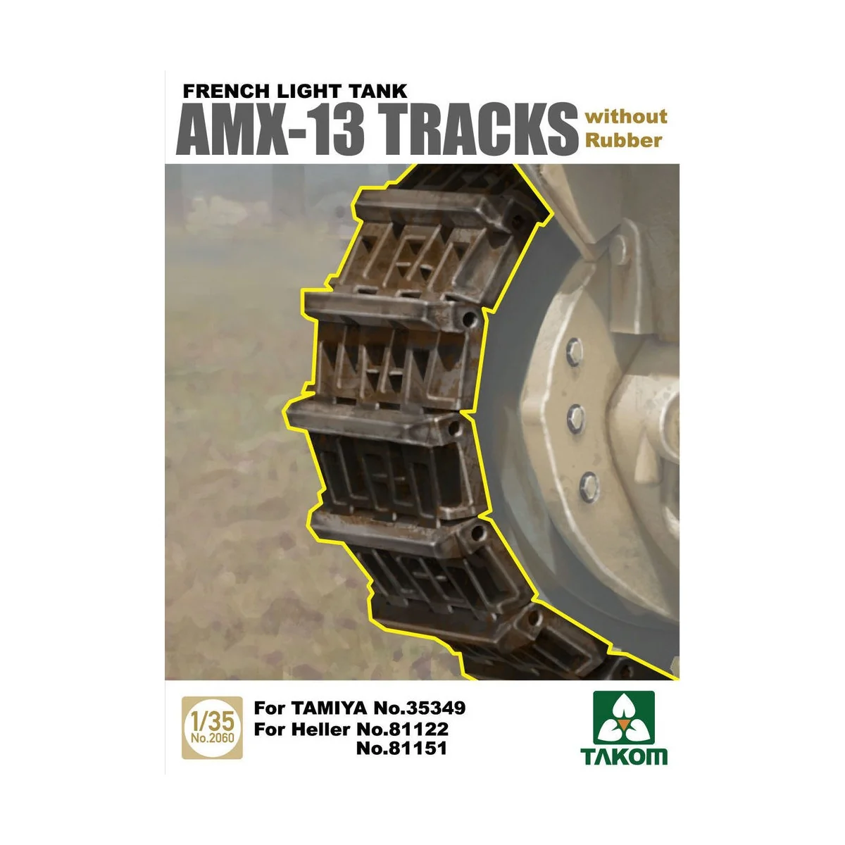 French Light Tank AMX-13 Tracks without Rubber - Takom TAK2060