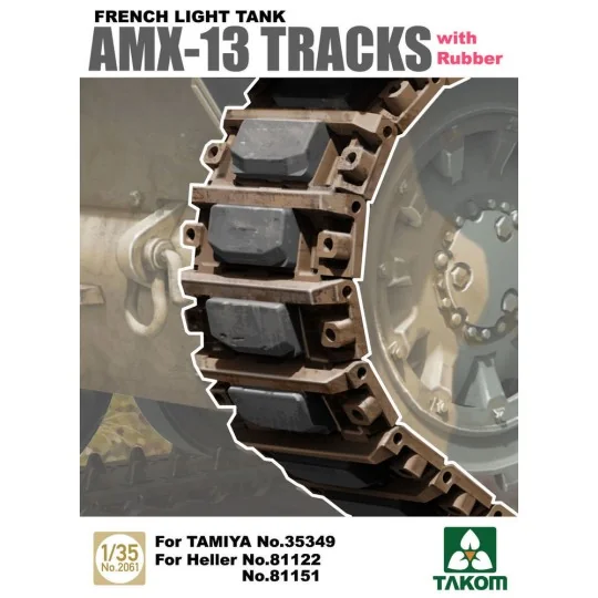 French Light Tank AMX-13 Tracks with Rub Rubber, 1/35 - Takom TAK2061