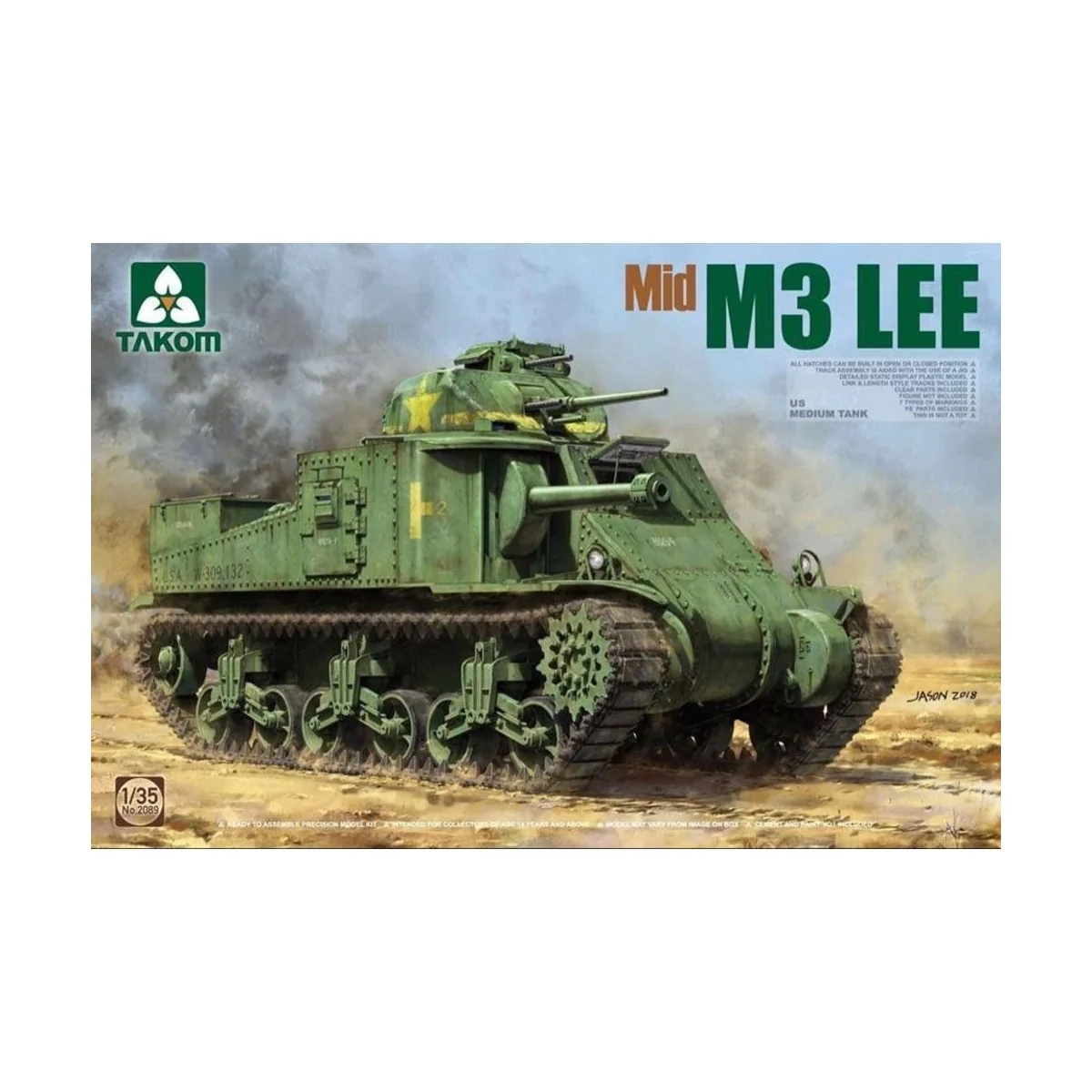US Medium Tank M3 Lee Mid, 1/35 - Takom TAK2089