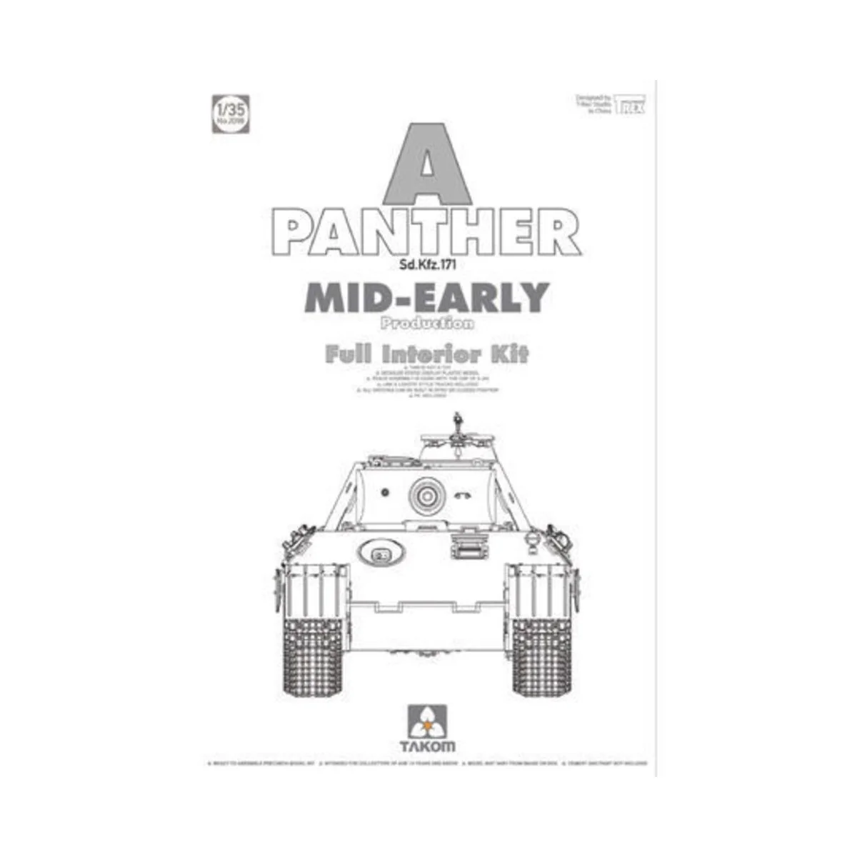 Panther A mid-early, 1/35 - Takom TAK2098 Panther A mid-early, 1/35 - Takom TAK2098