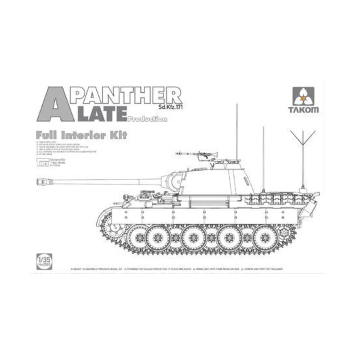 Panther A late, 1/35 - Takom TAK2099 Panther A late, 1/35 - Takom TAK2099