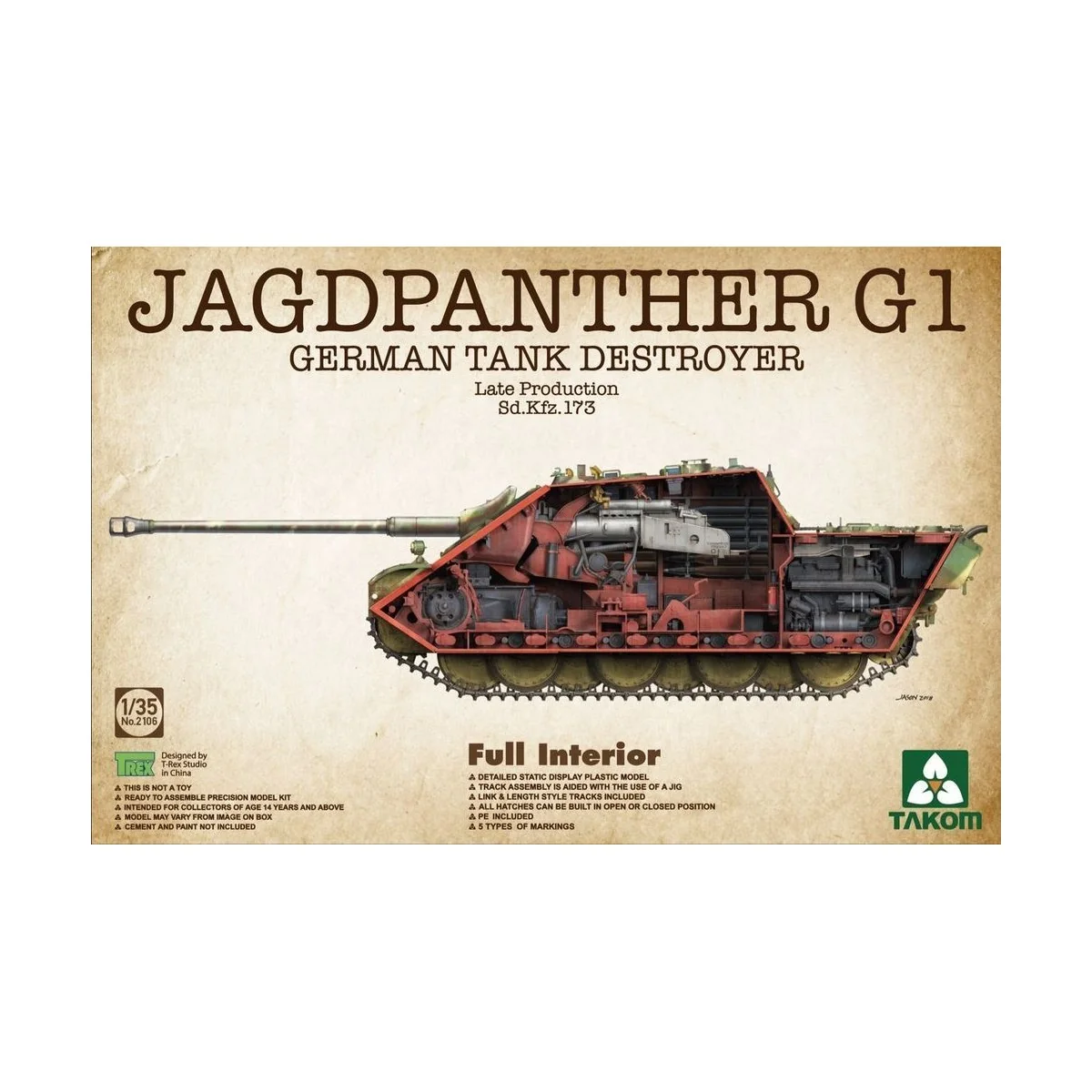 Jagdpanther G1 Late Production Sd.Kfz173 - Takom TAK2106