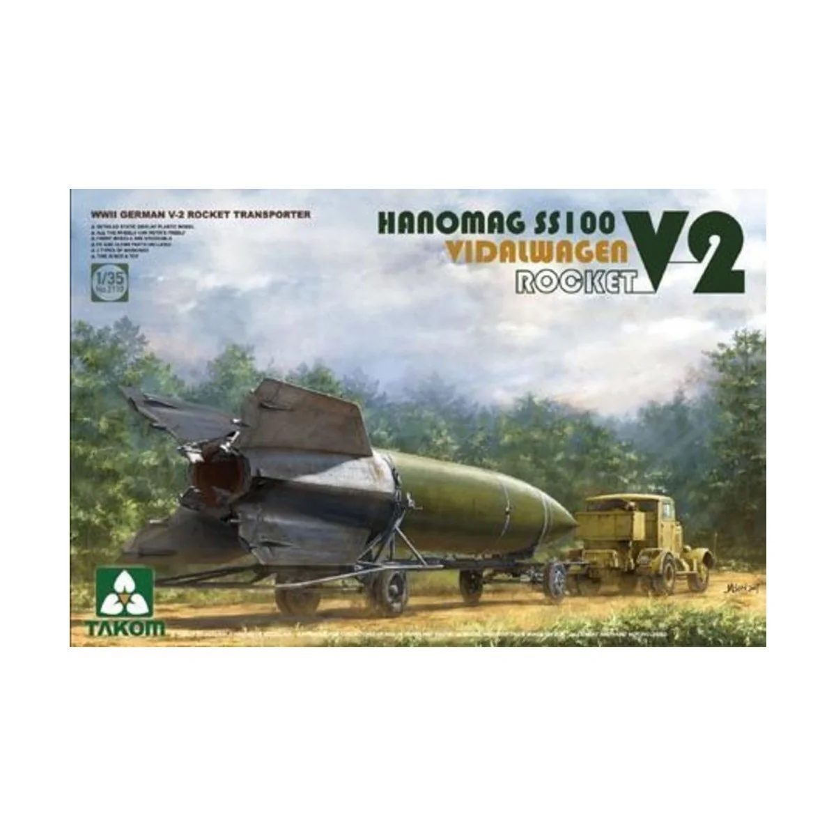 V-2 ROCKET VIDALWAGEN HANOMAG SS100, 1/35 - Takom TAK2110 V-2 ROCKET VIDALWAGEN HANOMAG SS100, 1/35 - Takom TAK2110