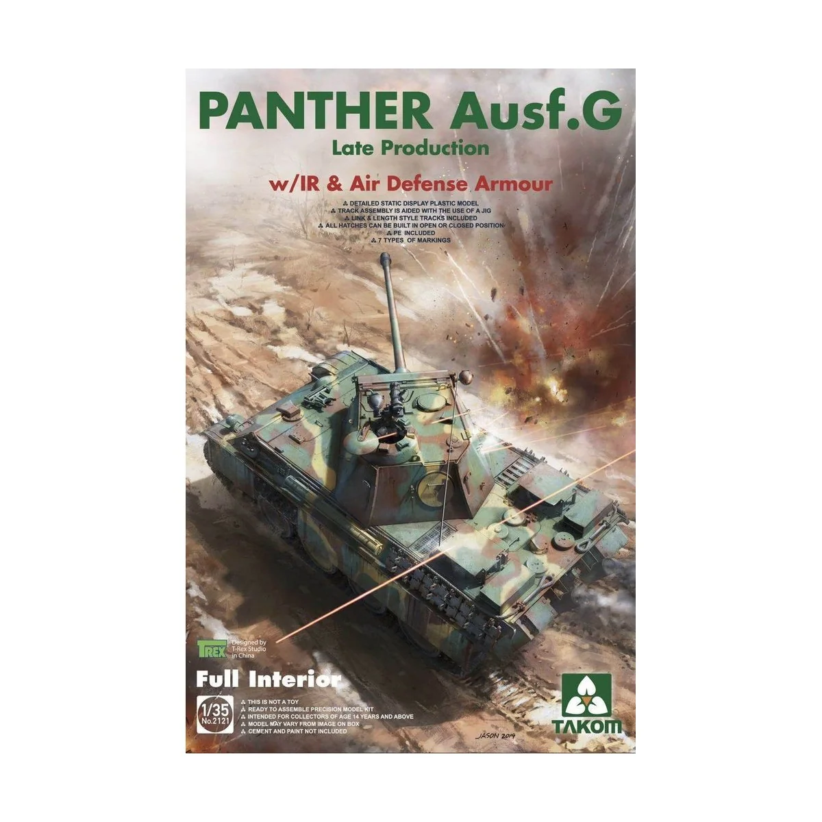 WWII German medium Tank Panther Ausf.G late production w/IR & Air D...