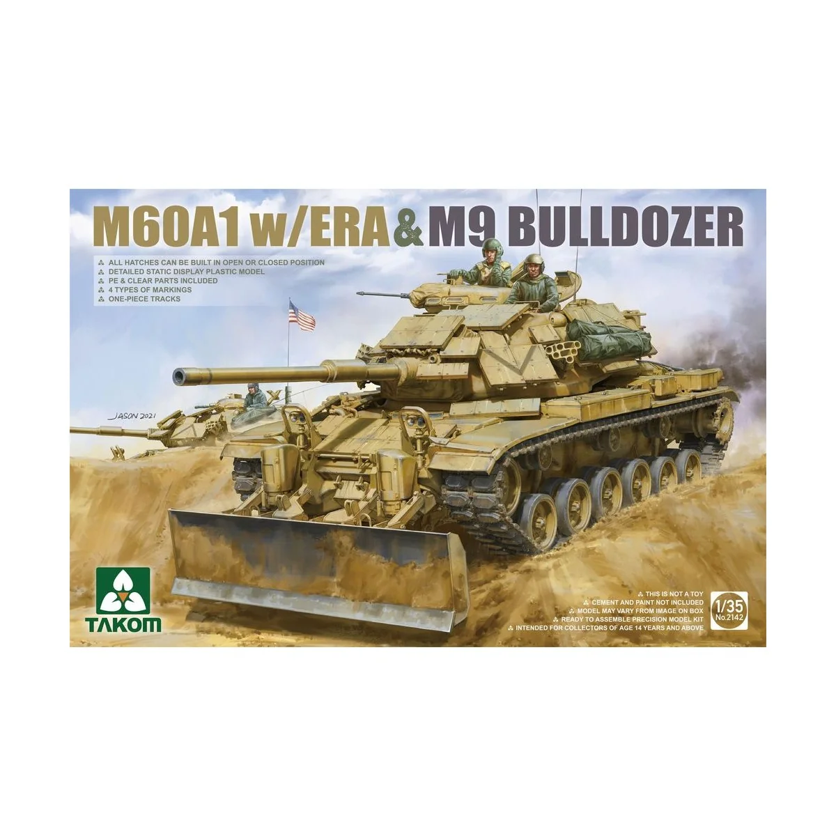 M60A1 w/ERA&M9 BULLDOZER, 1/35 - Takom TAK2142 M60A1 w/ERA&M9 BULLDOZER, 1/35 - Takom TAK2142