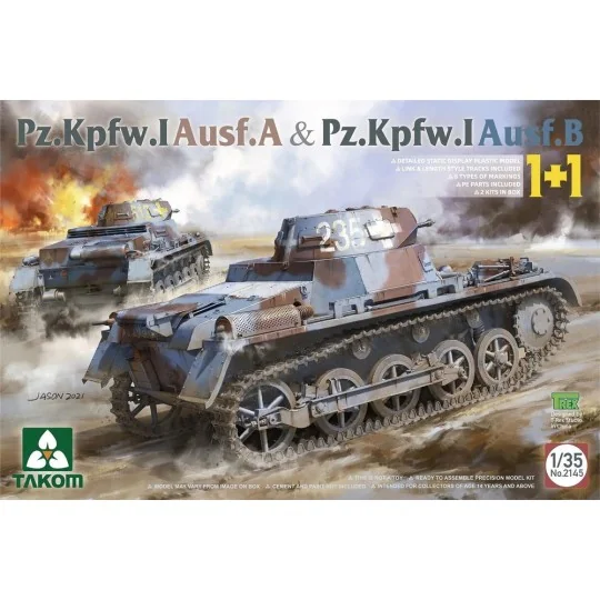 Pz.Kpfw.I Ausf.A & Pz.Kpfw.I Ausf. B (1+1), 1/35 - Takom TAK2145 Pz.Kpfw.I Ausf.A & Pz.Kpfw.I Ausf. B (1+1), 1/35 - Takom TAK2145