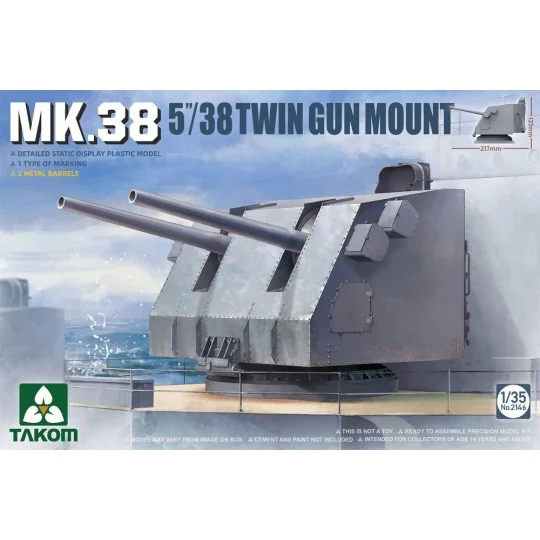 MK.38 5''/38 TWIN GUN MOUNT (Metal barrel), 1/35 - Takom TAK2146