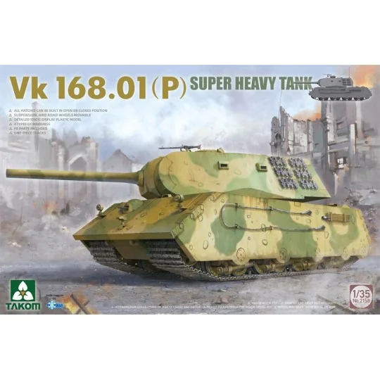 Vk 168.01(P) Super Heavy Tank, 1/35 - Takom TAK2158 Vk 168.01(P) Super Heavy Tank, 1/35 - Takom TAK2158
