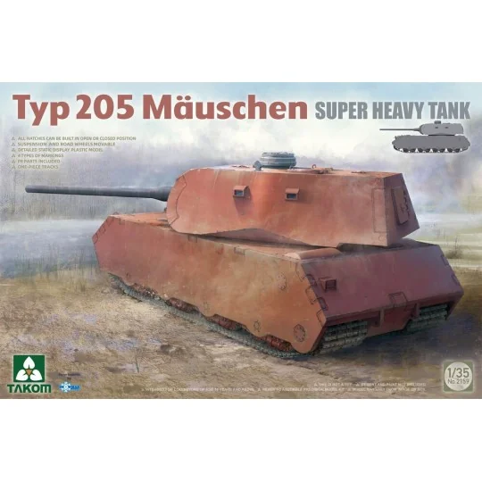 Typ 205 Mauschen Super Heavy Tank, 1/35 - Takom TAK2159 Typ 205 Mauschen Super Heavy Tank, 1/35 - Takom TAK2159