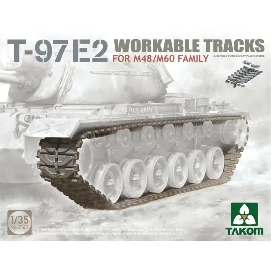 T-97E2 WORKABLE TRACKS FOR M48/M60 FAMILY, 1/35 - Takom TAK2163 T-97E2 WORKABLE TRACKS FOR M48/M60 FAMILY, 1/35 - Takom TAK2163