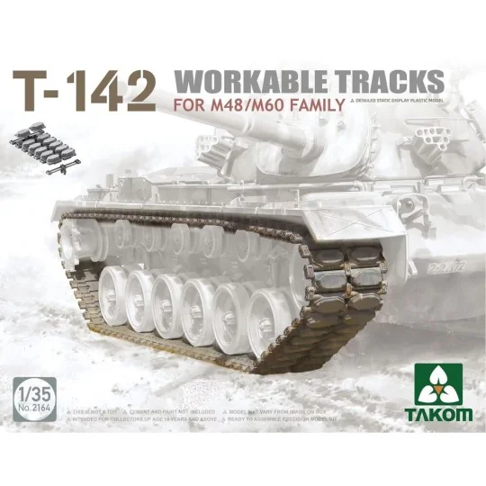 T-142 WORKABLE TRACKS FOR M48/M60 FAMILY, 1/35 - Takom TAK2164 T-142 WORKABLE TRACKS FOR M48/M60 FAMILY, 1/35 - Takom TAK2164
