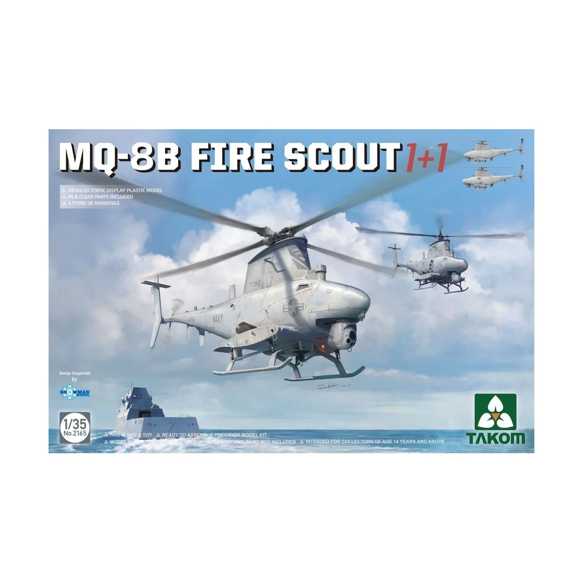 MQ-8B FIRE SCOUT 1+1, 1/35 - Takom TAK2165 MQ-8B FIRE SCOUT 1+1, 1/35 - Takom TAK2165