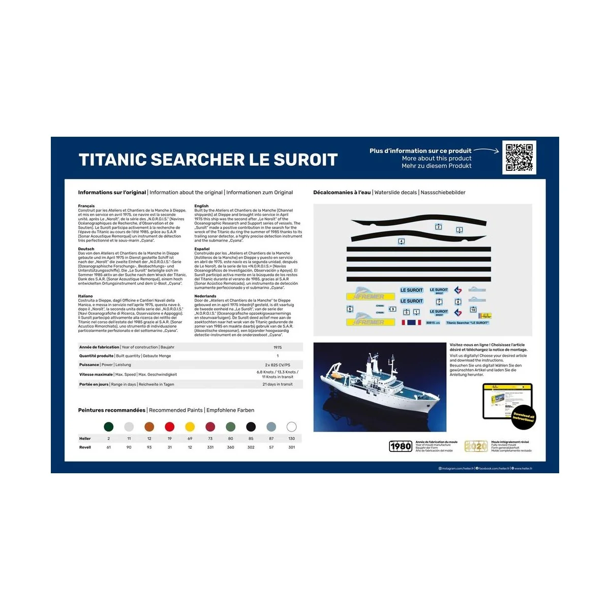 STARTER KIT Titanic Searcher "Le Suroit" - Heller 56615