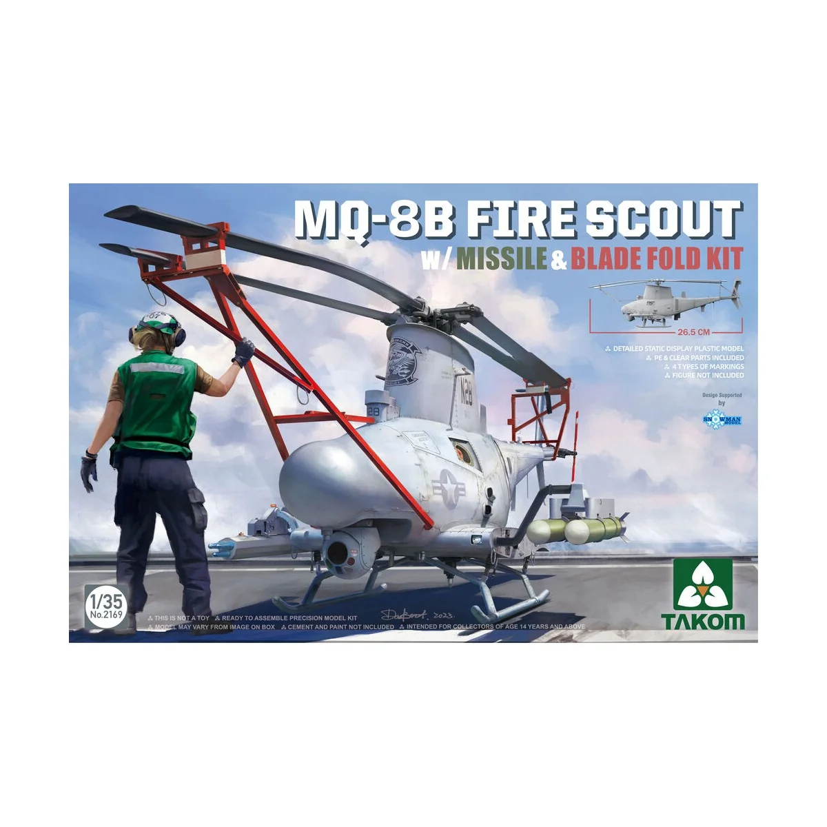 MQ-8B Fire Scout w/Missile & Blade Fold Kit, 1/35 - Takom TAK2169 MQ-8B Fire Scout w/Missile & Blade Fold Kit, 1/35 - Takom TAK2169