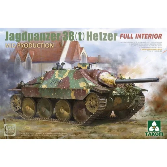 Jagdpanzer 38(t) Hetzer MID PRODUCTION w/FULL INTERIOR - Takom TAK2171