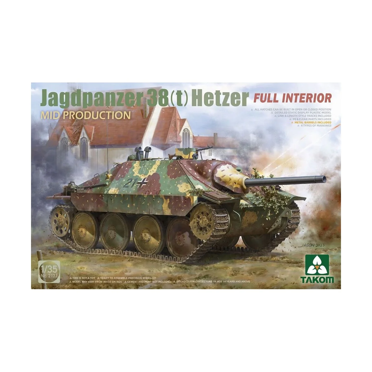 Jagdpanzer 38(t) Hetzer MID PRODUCTION w/FULL INTERIOR, 1/35 - Tako...