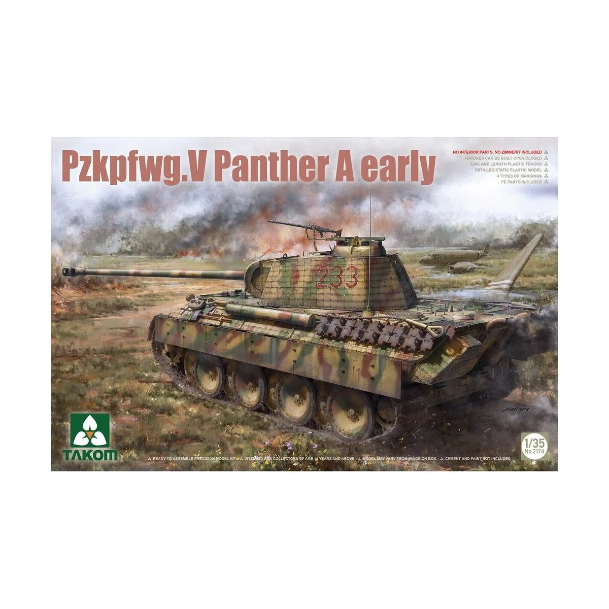 Pzkpfwg.V Panther A early, 1/35 - Takom TAK2174 Pzkpfwg.V Panther A early, 1/35 - Takom TAK2174