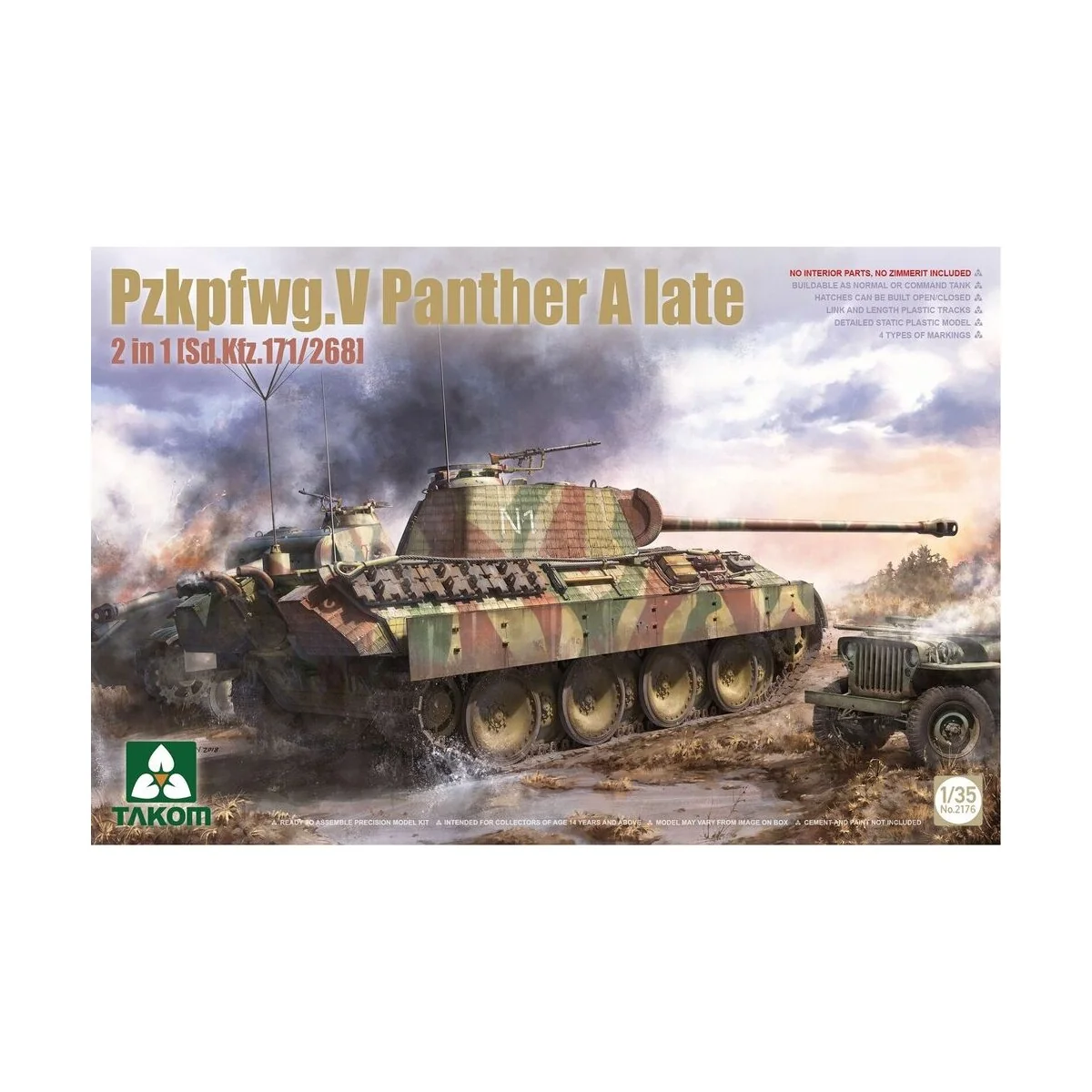 Pzkpfwg.V Panther A late 2in1 (Sd.Kfz.171/268), 1/35 - Takom TAK2176