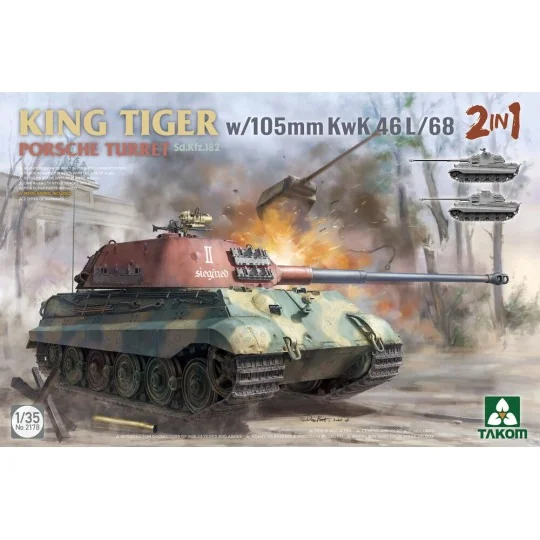 King Tiger w/105mm KwK 46L/68 2 in 1, 1/35 - Takom TAK2178 King Tiger w/105mm KwK 46L/68 2 in 1, 1/35 - Takom TAK2178