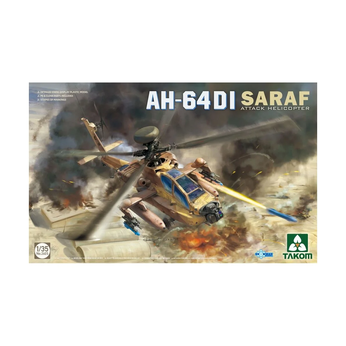 AH-64DI SARAF Attack Helicopter - Takom TAK2605