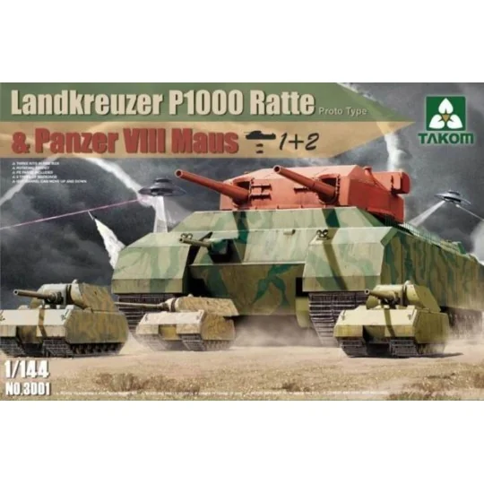 Landkreuzer P1000 Ratte(Proto Type)&Panz, 1/144 - Takom TAK3001 Landkreuzer P1000 Ratte(Proto Type)&Panz, 1/144 - Takom TAK3001