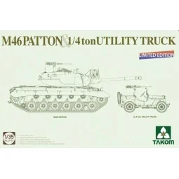 MEDIUM TANK M46 PATTON + 1/4 ton UTILITY TRUCK Limited Edition, 1/3...