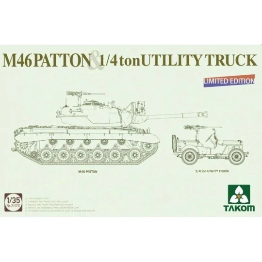 MEDIUM TANK M46 PATTON + 1/4 ton UTILITY TRUCK Limited Edition, 1/3...