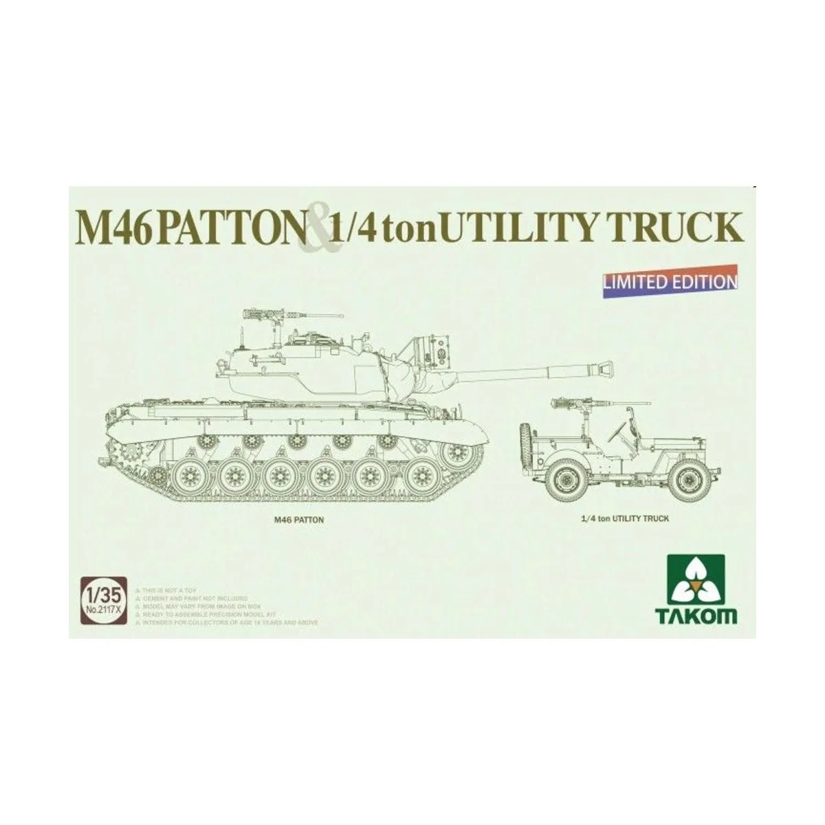 MEDIUM TANK M46 PATTON + 1/4 ton UTILITY TRUCK Limited Edition, 1/3...