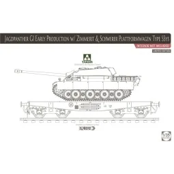 Jagdpanther G1 early production w/Zimmer &Schwerer Plattformwagen T...