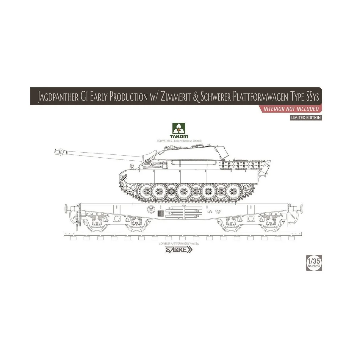 Jagdpanther G1 early production w/Zimmer &Schwerer Plattformwagen T...